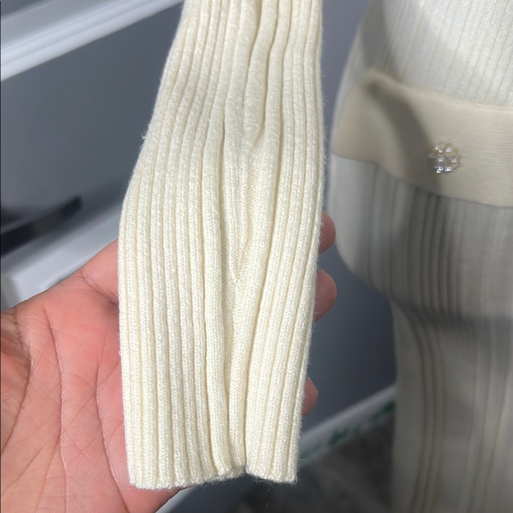 Private Label Cream Ribbed Knit Dress - Picture 9 of 11